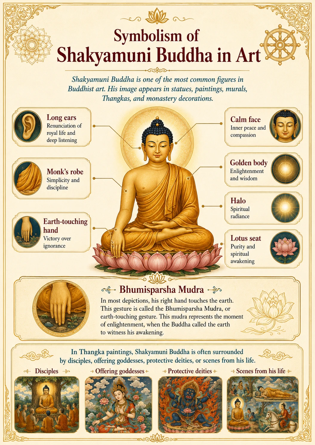 Symbolism of Shakyamuni Buddha in art - Shakyamuni Buddha Thangka Painting