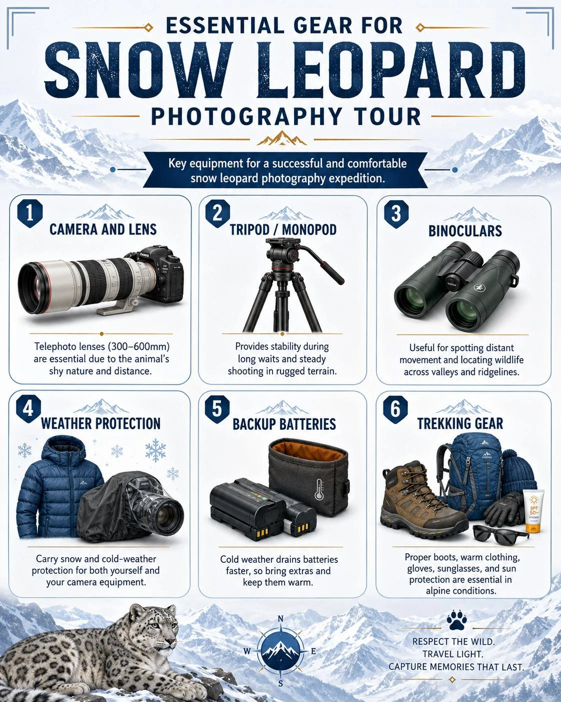 Essential Gear for Snow Leopard Photography Tour