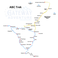 ABC trek map - Gateway Adventure Treks and Expedition